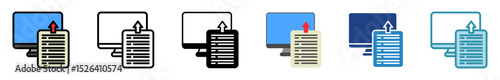 Data Entry multi style, mini illustration icon set. outline, flat, glyph, line color. vector for UI, UX, app, web, digital or print, related to education, business, research and development.