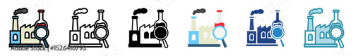 Industry Link multi style, mini illustration icon set. outline, flat, glyph, line color. vector for UI, UX, app, web, digital or print, related to education, business, research and development.