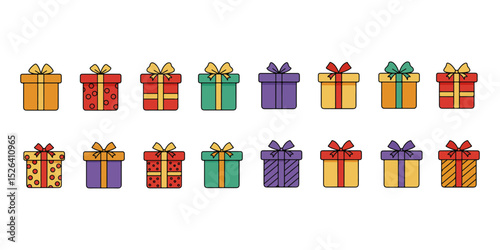 Collection of Cute Gift Box Illustrations Perfect for Festive Designs