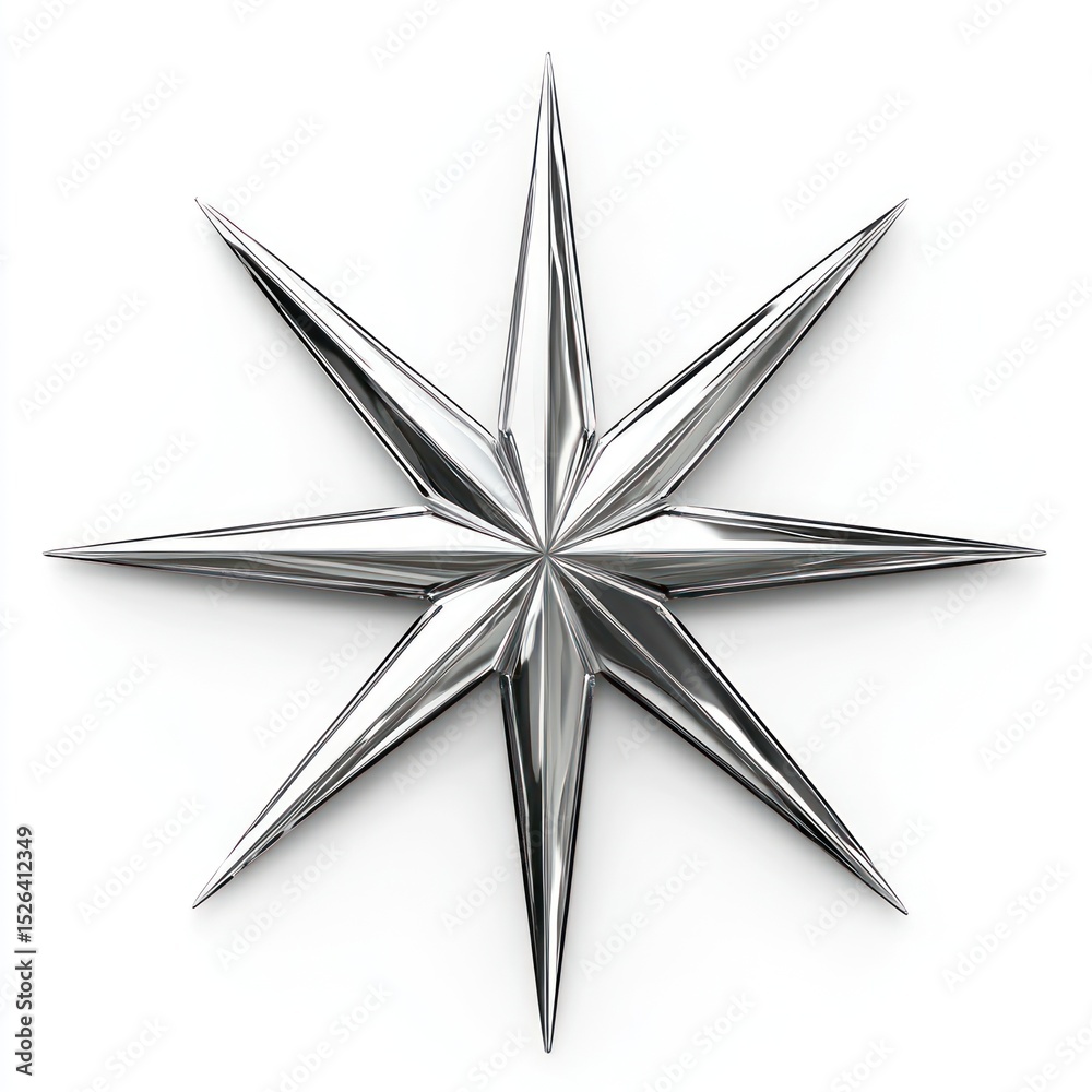 Fototapeta premium Five-pointed starburst eight-pointed symmetrical reflective.