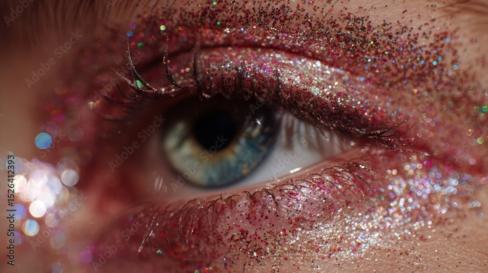 Fototapeta premium Professional glittery eye makeup