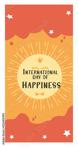 Playful International Day of Happiness Illustration with Smiley Faces-04