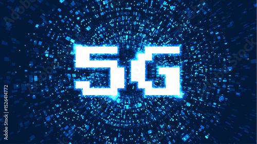 5G Network internet concept background. Creative glowing