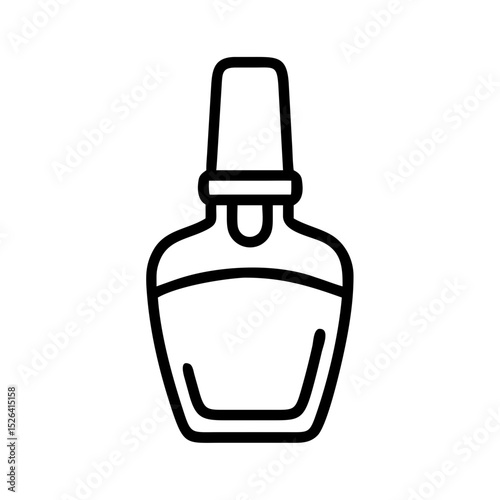 Nail polish bottle vector icon in black outline style