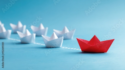 Free Download Leadership and Teamwork Paper Boats Concept of Followership - GFXLoad