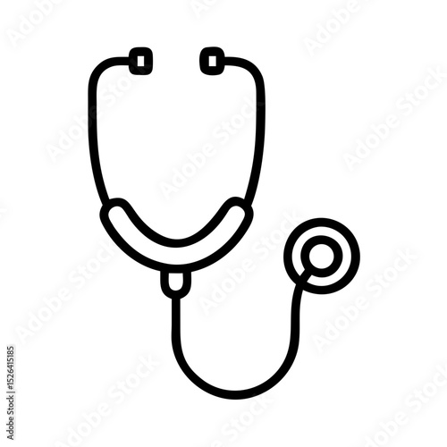 Stethoscope vector icon in black outline style