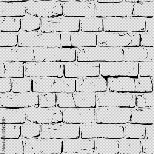 Seamless white brick wall pattern with clean black lines on a solid white background, featuring minimal line art and flat, uniform shapes for use in design, print, or architectural mockups.