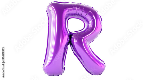 Purple Balloon with letter R for Party Decoration Background