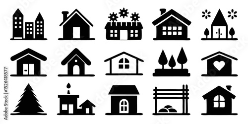 A colorful illustration of a bb house on a white background for design projects