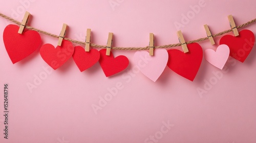 Hearts on a Clothesline Celebration of Valentines Day
