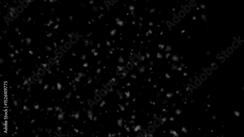 Snow Overlay Video Animation On Black For Video Editing Projects