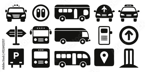 Bus stop sign symbol icon design a single high resolution icon for transit applications
