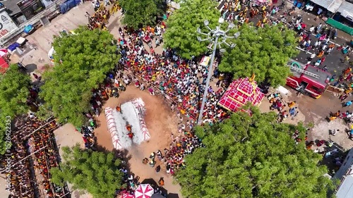 Srivilliputhur, Tamilnadu, Indian - March 21 2025 : Mariyamman Kovil Pookuli Thiruvizha | Southindian Kovil Festival Pookuli Thiruvila