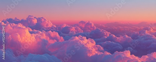 Beautiful Sunset Over Soft Clouds in Pastel Shades of Pink and Purple Lighting Up the Sky at Dusk