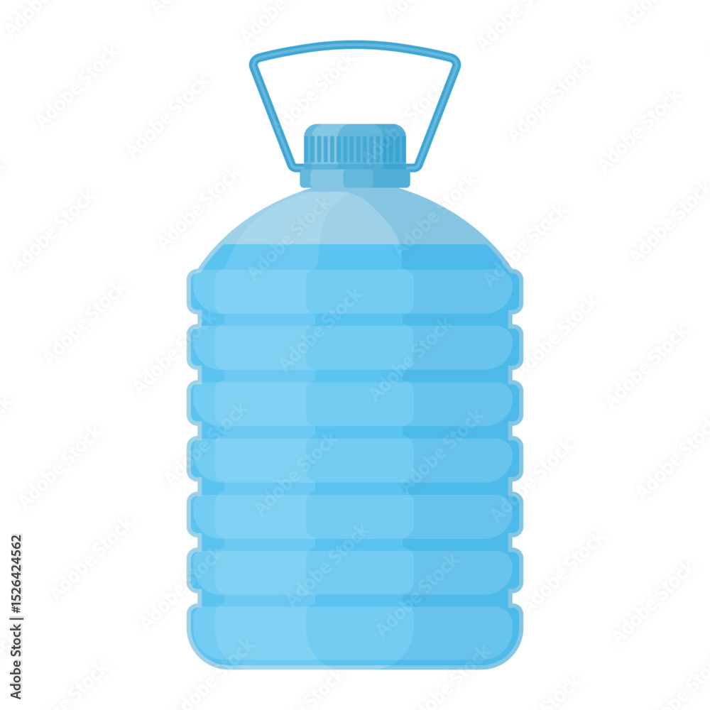Fototapeta premium large plastic water jug with handle flat cartoon illustration