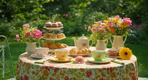 Pastel Tea Party in a Sunny Garden