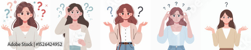 confused woman character vector