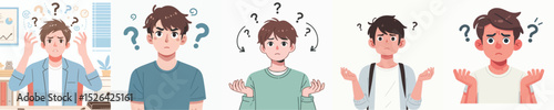 vector young man is confused