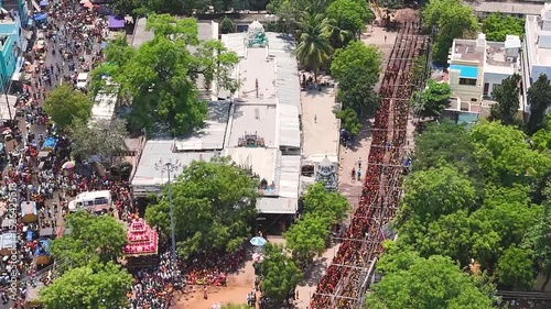Srivilliputhur, Tamilnadu, Indian - March 21 2025 : Mariyamman Kovil Pookuli Thiruvizha | Southindian Kovil Festival Pookuli Thiruvila