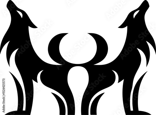 Sleek wolf, jackal, and fox logo icons for brand and app design.
