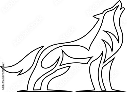 line vector logo: wolf, fox, and jackal in flat design style.
