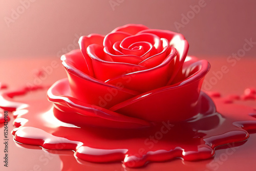 A romantic red rose, adorned with delicate water droplets, symbolizes love and beauty, making it a perfect gift for Valentine's Day or any celebration