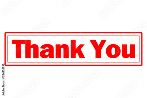 Thank You - Rubber Stamp with word Thank You 
