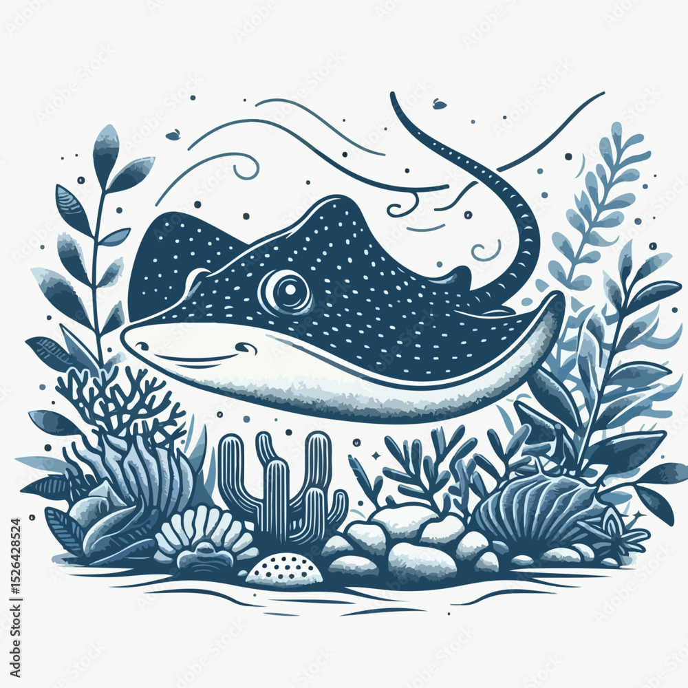 Obraz premium stingray fish vector image
