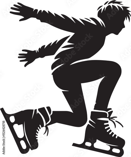 Silhouette of Winter Skater: Capturing the grace and momentum of a figure skater