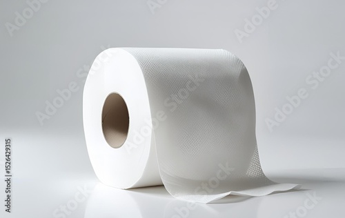 toilet paper on white background