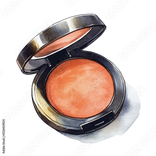 Bronzer, watercolor drawing vector, high quality, isolated on a white background.