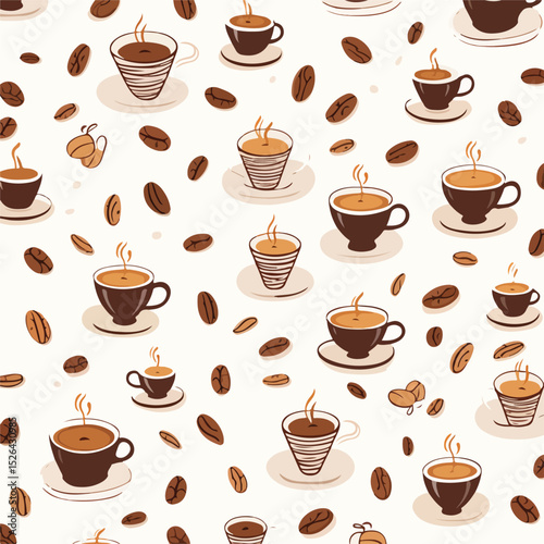 Professional Fresh Coffee Products Pattern Background Vector for Design Projects