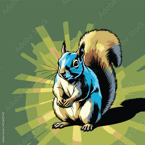 comic book style squirrel illustration