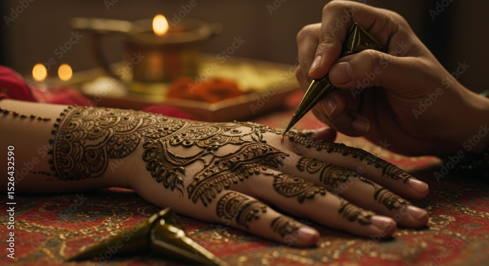 Obraz premium Intricate henna hand design