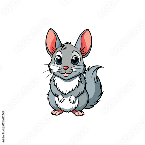Realistic Chinchilla Color Vector White Background