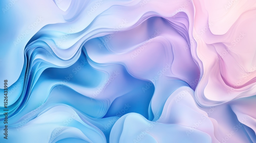 Obraz premium Abstract pastel waves flow, digital art background, website design