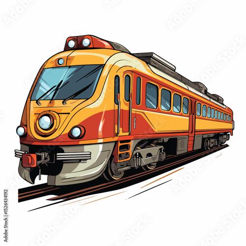 Professional Isolated Train Vehicle Design Vector for Transportation Projects