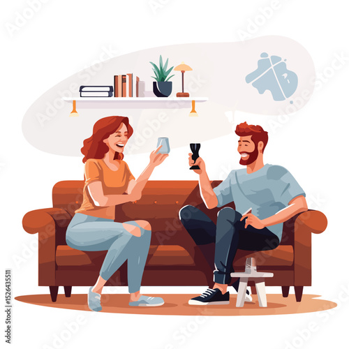 Professional Millennial People at a Tech and Game Party Meeting with Focus on Redhead Participant