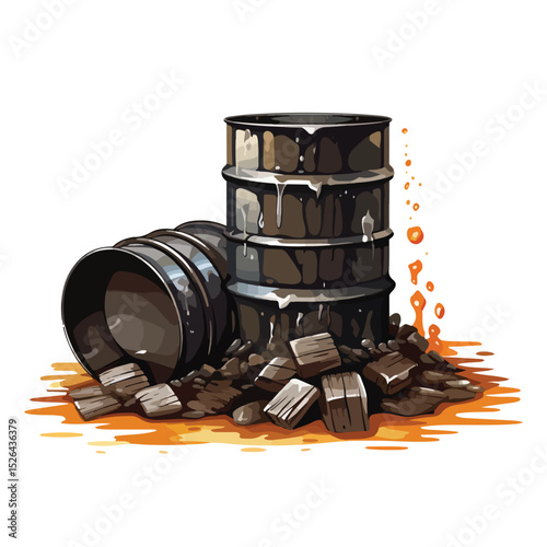 Professional Vector Illustration of Oil Barrel and Icon for Stock Purposes