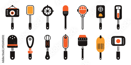 A flatlay design featuring a collection of vintage handheld beaters