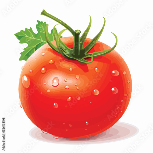 Fresh Tomato Vector Illustration for Culinary Designs and Healthy Eating Promotions