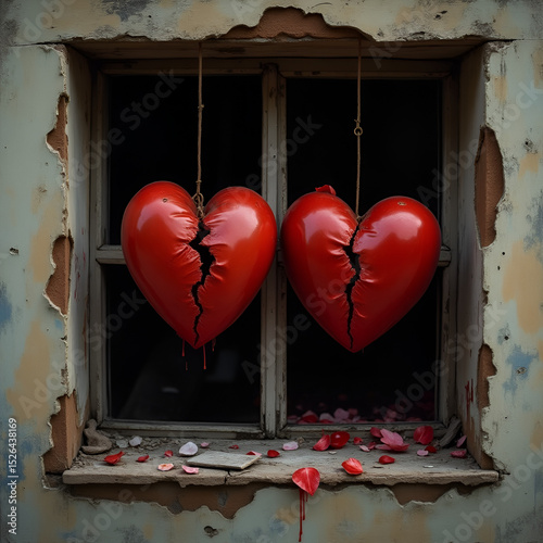 window with heart