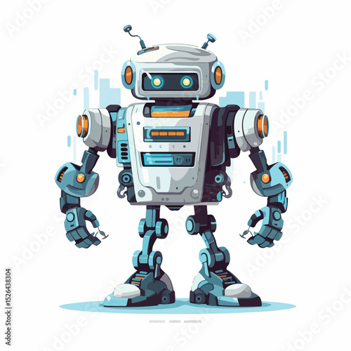 Futuristic Robot Technology Isolated Vector Illustration for Innovation Concepts