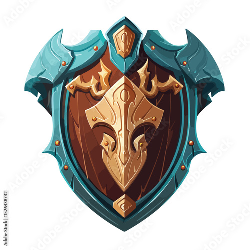 Cartoon Shield Weapon Vector Illustration for Video Game Design
