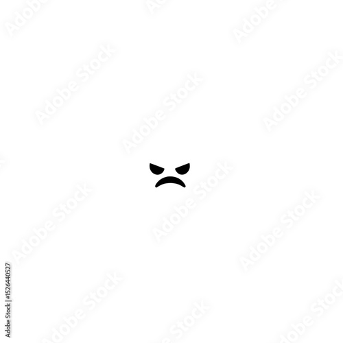 Digital icon of a grumpy pout face