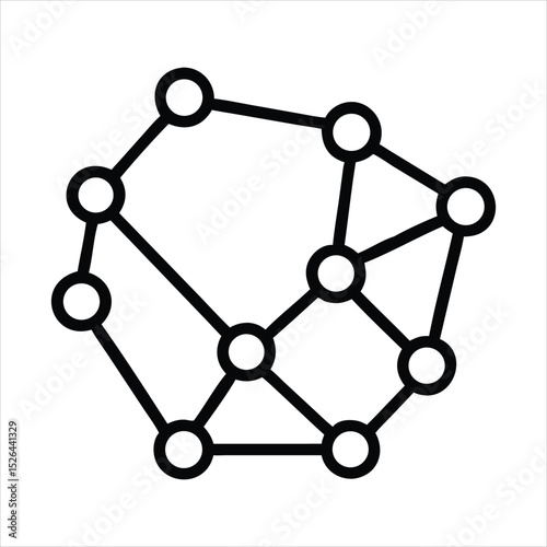 Abstract network graph icon isolated on white background