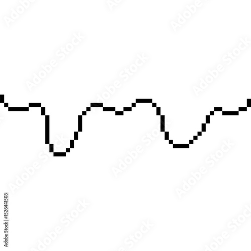 Melting pixel line – abstract dripping curve in pixel art style