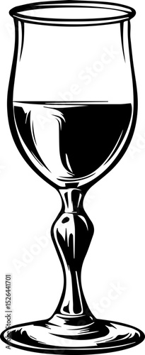 Black and white antique glass vector illustration