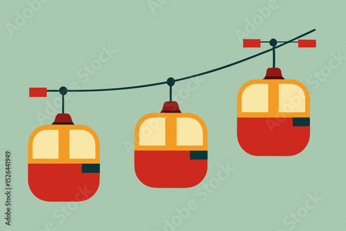 Mountaintop Adventures  A Stunning Aerial Tramway Illustration