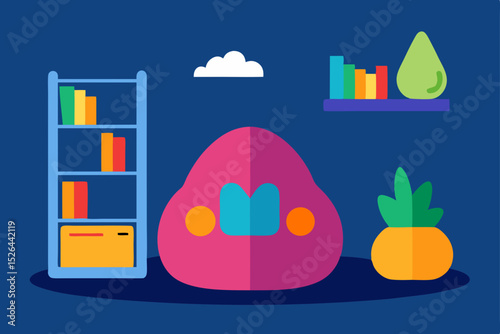 Cozy Reading Nook A Colorful Illustration of Relaxation and Comfort